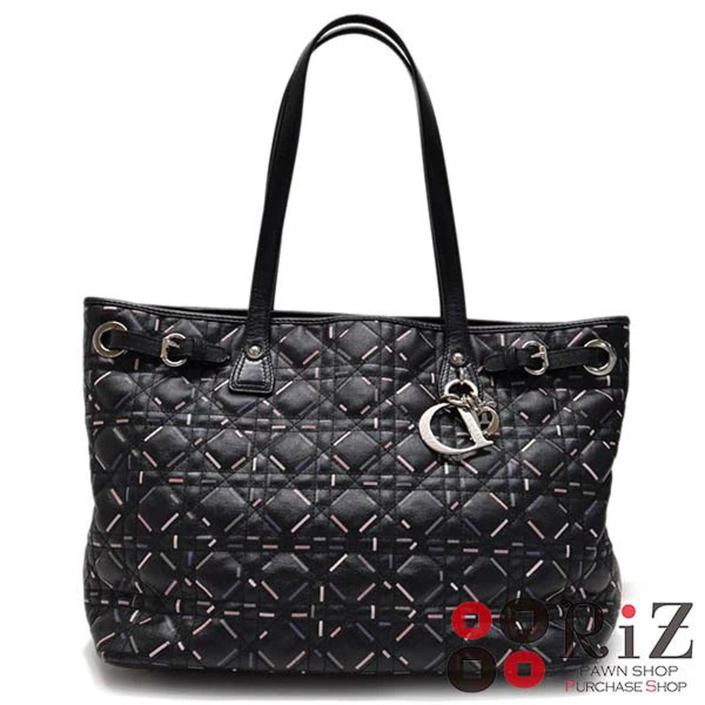 Christian Dior Lady Cannage Tote Bag Handbag LADYDIOR Black